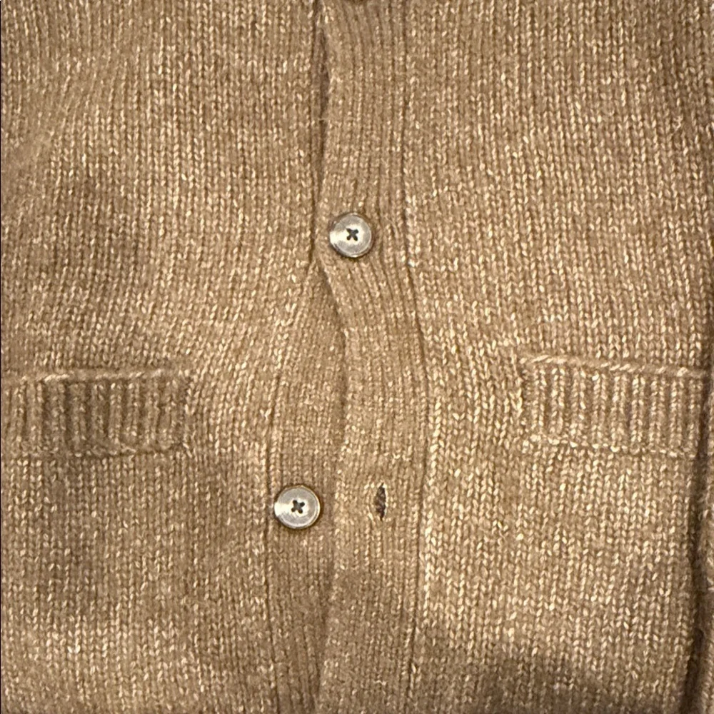 Everlane Men's olive Cardigan Sweater